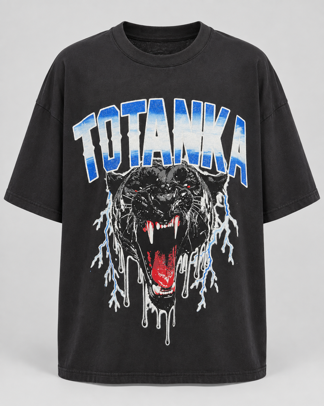 T-Shirt Oversized Totanka Pantera Vintage Preta – Tamanho G - Imagem 3