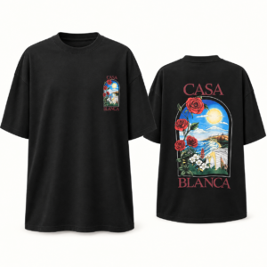 Camiseta Casablanca Oversized Roses Suedine Pro Preta – G
