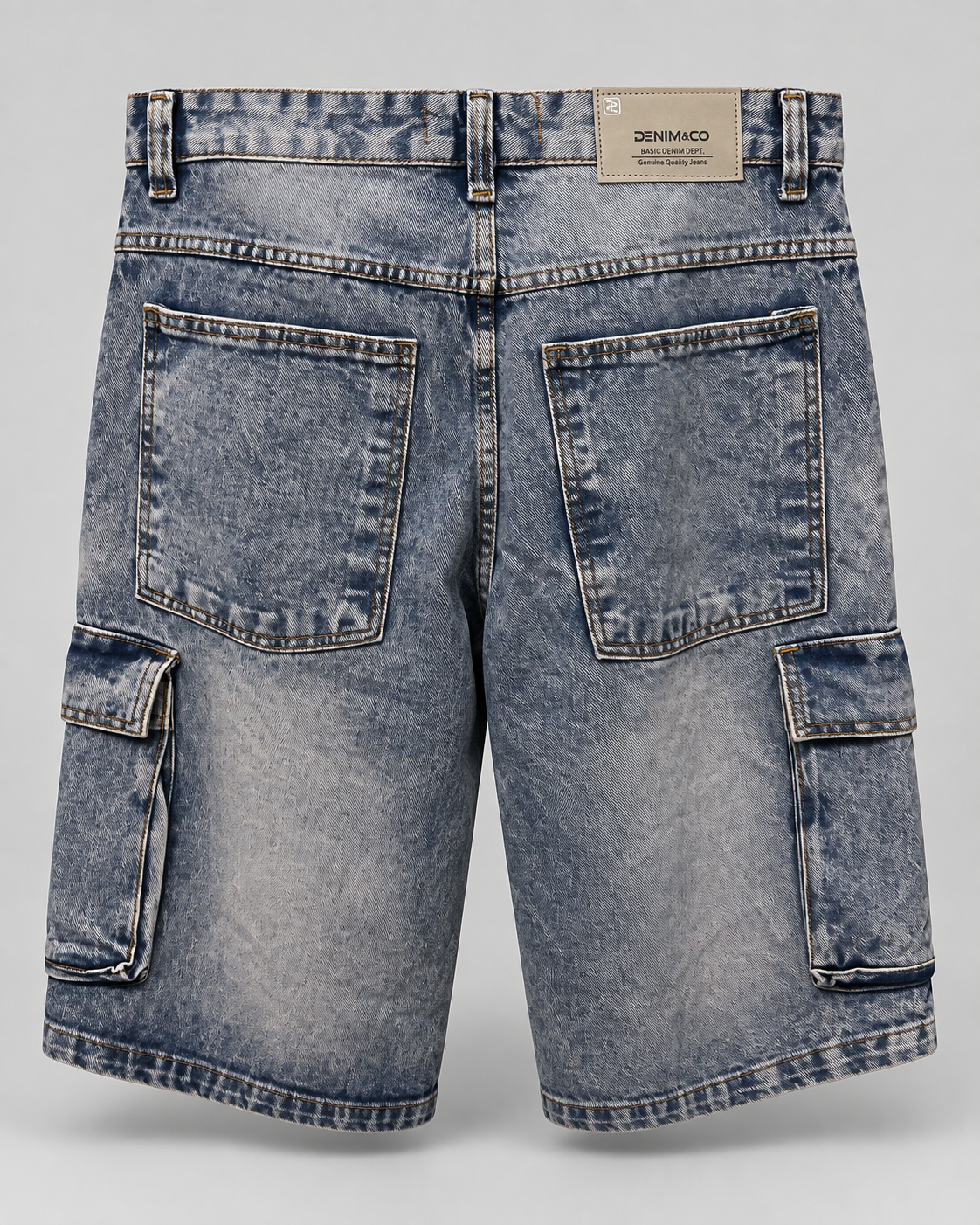 Bermuda Jeans Denim & Co Baggy Cargo Smoke – Tamanho 40 - Imagem 2
