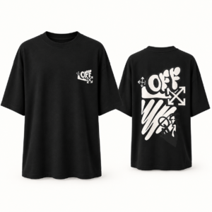 Camiseta Off-White Oversized Graffiti Suedine Pro Preta – G