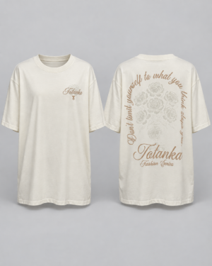 T-Shirt Oversized Totanka Fashion Series Floral Off-White – Tamanho G