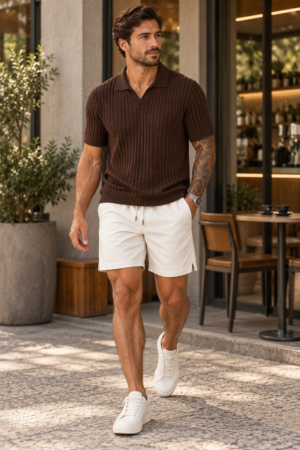 Polo Bali Tricô Auren – Marrom