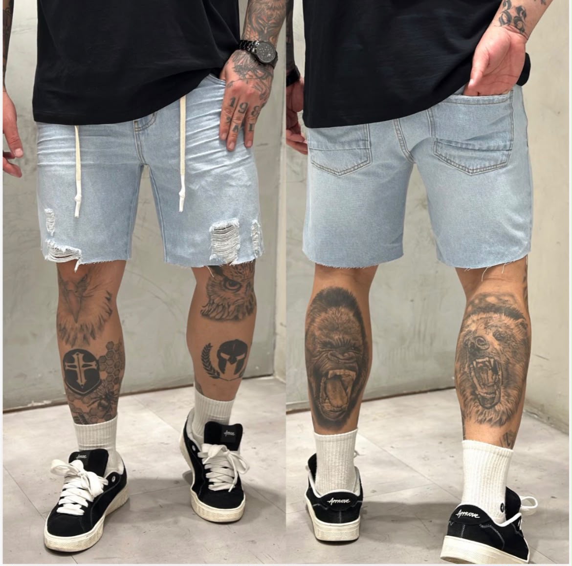 Bermuda Jeans DGN Destroyed – Lavagem Clara (44)