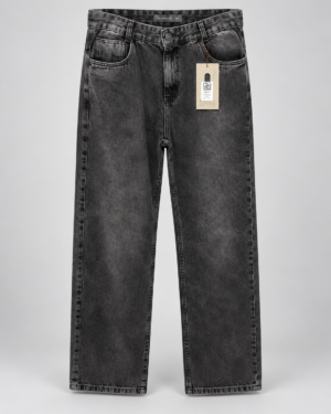 Calça Jeans Denim & Co Baggy Estonada Preta – Tamanho 44