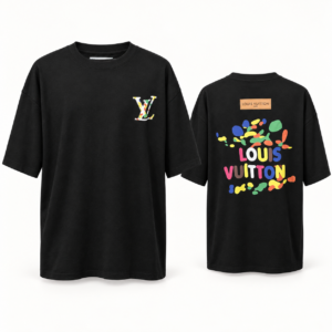 Camiseta Louis Vuitton Oversized Colors Suedine Pro Preta – G
