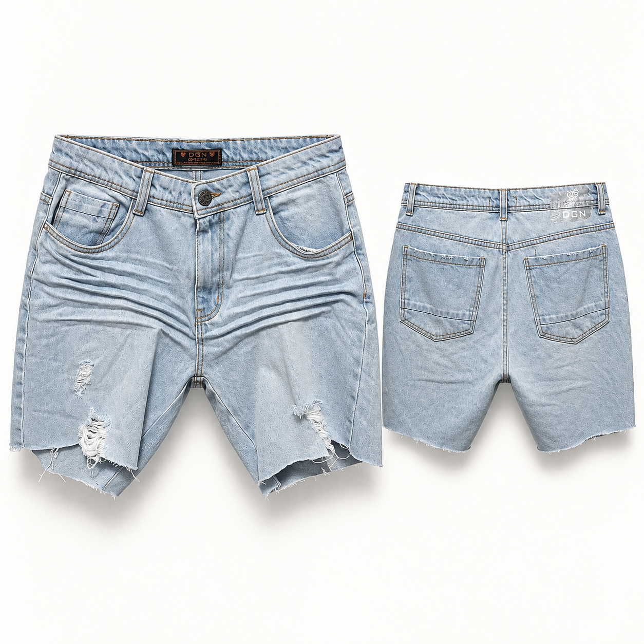Bermuda Jeans DGN Destroyed – Lavagem Clara (44) - Imagem 2