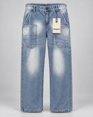 Calça Jeans Denim & Co Baggy Carpenter Estonada – Tamanho 40