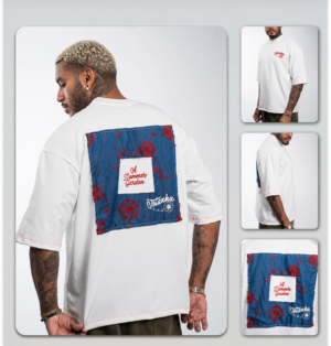 T-Shirt Oversized Totanka Over Flower Jersey Off-White – Tamanho G