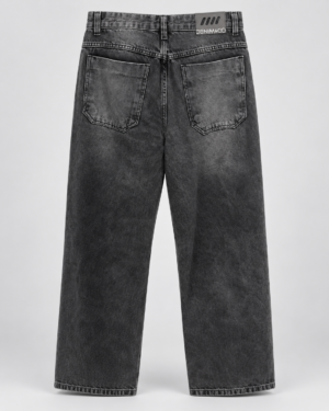 Calça Jeans Denim & Co Baggy Estonada Preta – Tamanho 44