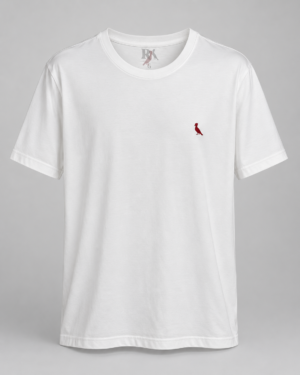 CAMISETA RESERVA BÁSICA BRANCA PICA-PAU VERMELHO – TAMANHO G
