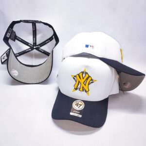 Boné 47 MVP NY Branco e Azul-Marinho — Aba Curva
