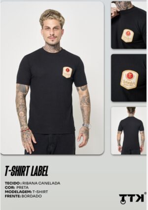 T-Shirt Oversized Totanka Brasão Canelada Preta