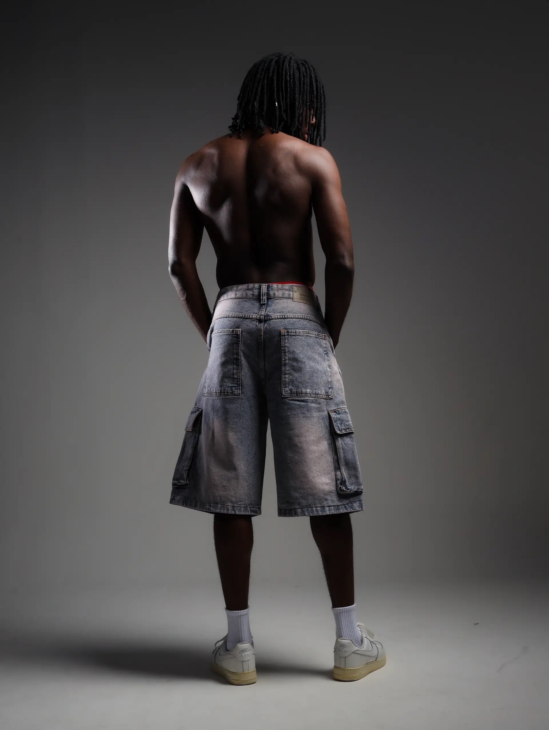 Bermuda Jeans Denim & Co Baggy Cargo Smoke – Tamanho 40 - Imagem 5