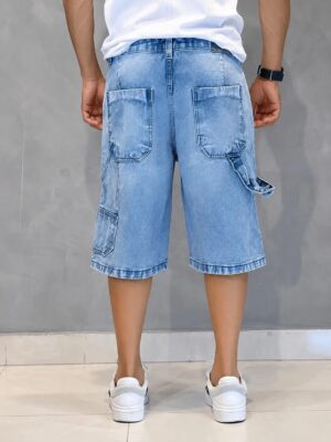 Bermuda Jeans Denim & Co Clara Patch Cruz Black – Tamanho 44