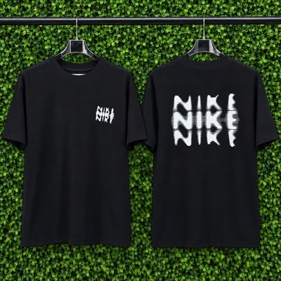 Camiseta Oversized Nike Preta Estampa Branca – Tamanho GG